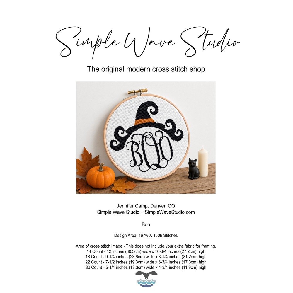 Halloween Witch Hat Cross Stitch KIT